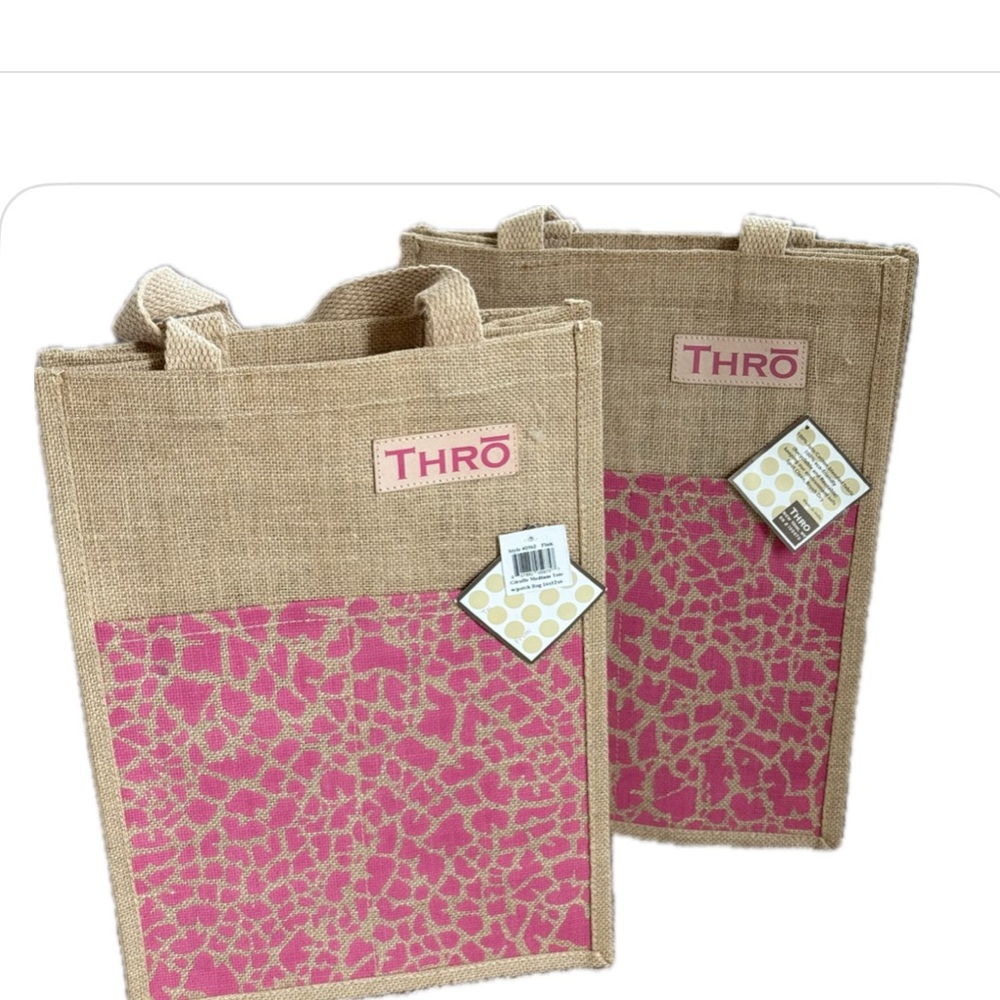 Thro (2) Jute Tote medium Bags
